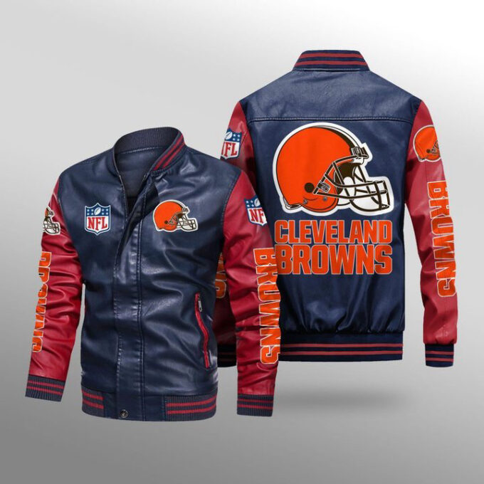 Cleveland Browns Leather Bomber Jacket