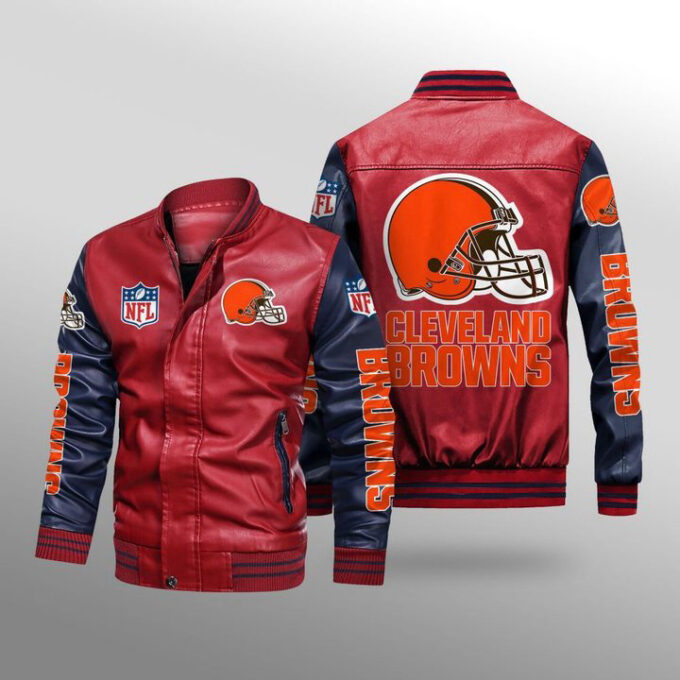 Cleveland Browns Leather Bomber Jacket