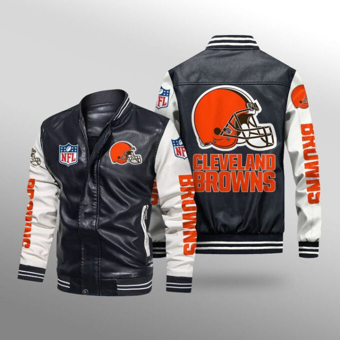 Cleveland Browns Leather Bomber Jacket