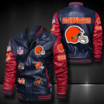 Cleveland Browns Leather Bomber Jacket