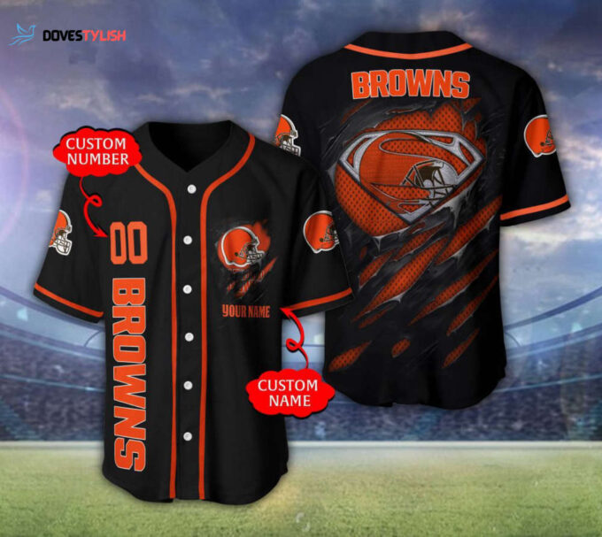 Cleveland Browns Personalized Baseball Jersey