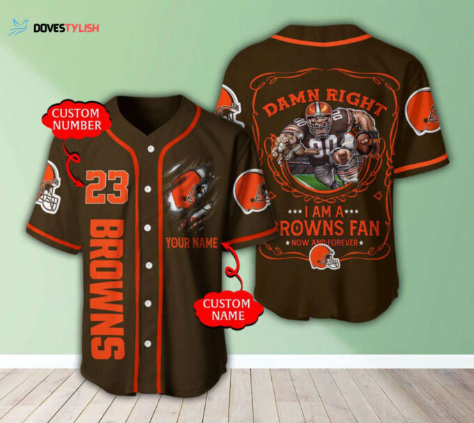 Cleveland Browns Personalized Baseball Jersey