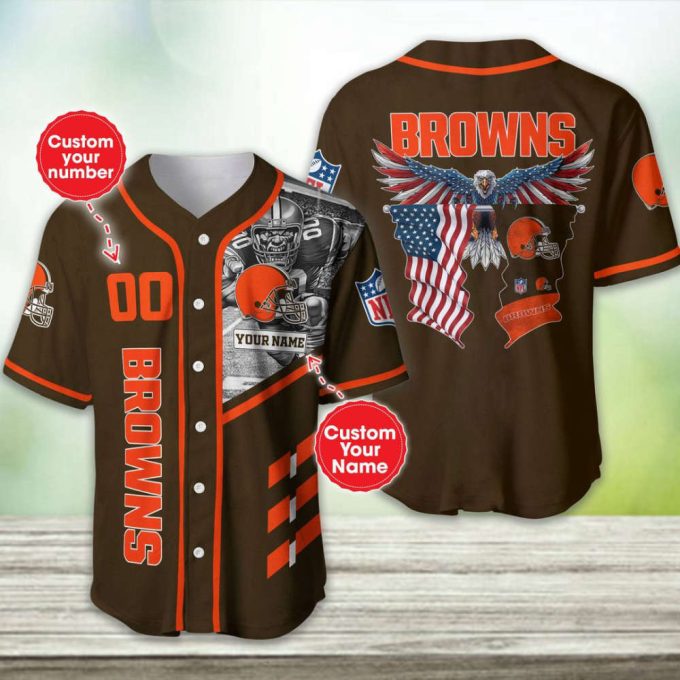 Cleveland Browns Personalized Baseball Jersey