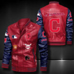 Cleveland Indians Leather Bomber Jacket