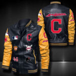 Cleveland Indians Leather Bomber Jacket