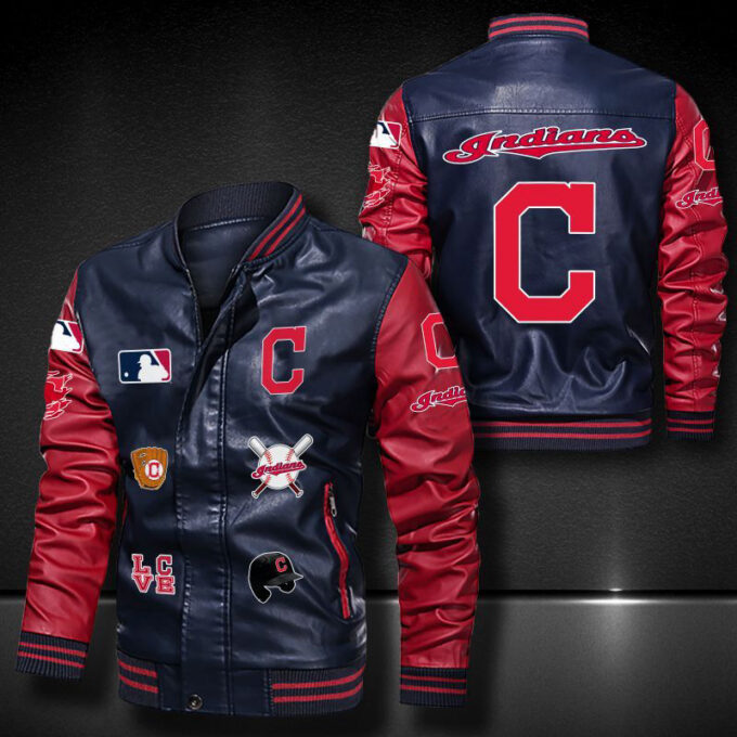 Cleveland Indians Leather Bomber Jacket