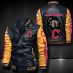 Cleveland Indians Leather Bomber Jacket
