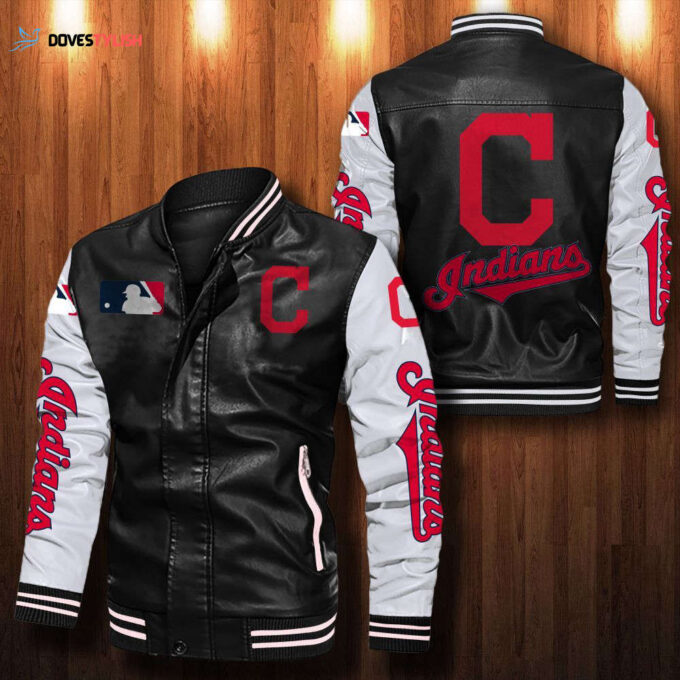 Cleveland Indians Leather Bomber Jacket