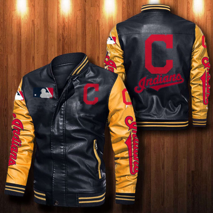 Cleveland Indians Leather Bomber Jacket