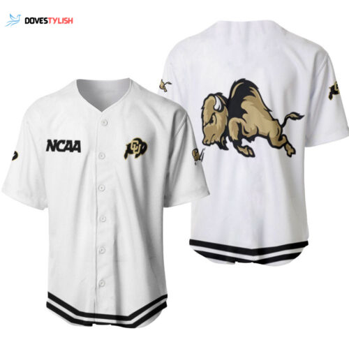 Colorado Buffaloes Classic White With Mascot Gift For Colorado Buffaloes Fans Baseball Jersey
