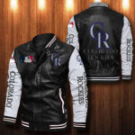 Colorado Rockies Leather Bomber Jacket