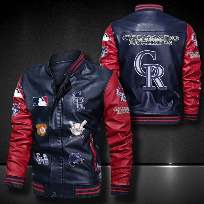 Colorado Rockies Leather Bomber Jacket