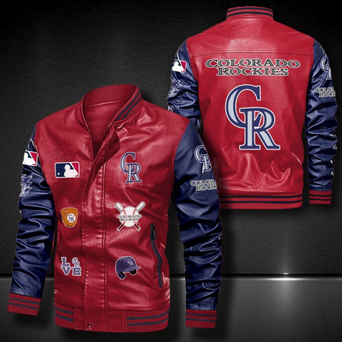 Colorado Rockies Leather Bomber Jacket