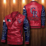 Colorado Rockies Leather Bomber Jacket