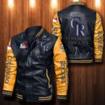 Colorado Rockies Leather Bomber Jacket