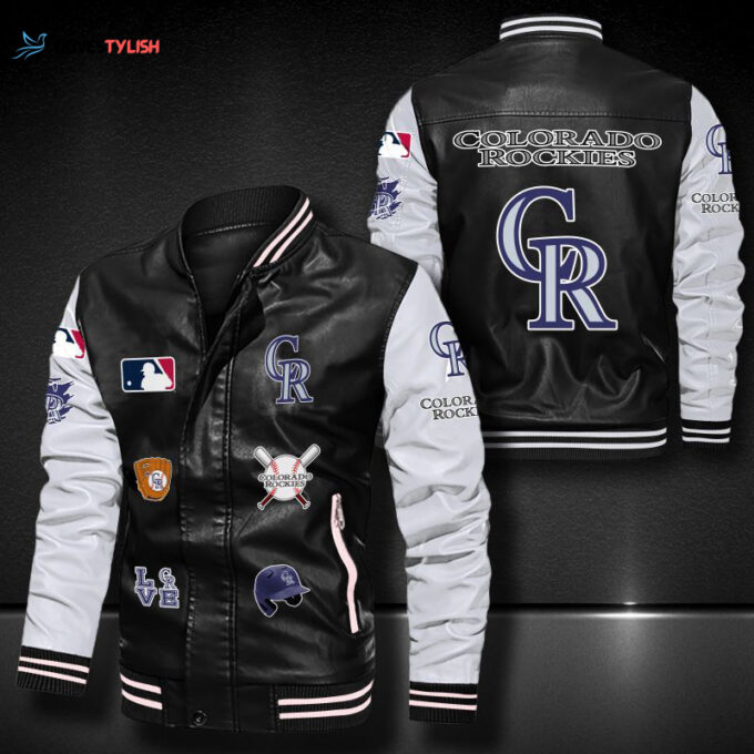 Colorado Rockies Leather Bomber Jacket