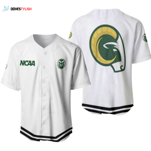Colorado State Rams Classic White With Mascot Gift For Colorado State Rams Fans Baseball Jersey