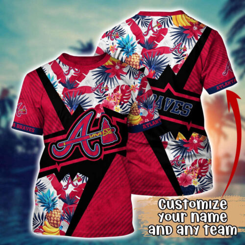 Customized MLB Atlanta Braves 3D T-Shirt Aloha Vibes For Sports Enthusiasts
