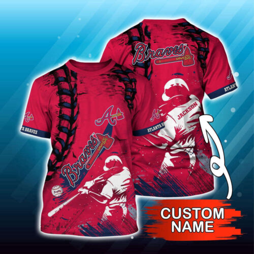 Customized MLB Atlanta Braves 3D T-Shirt Sunset Slam Chic For Sports Enthusiasts