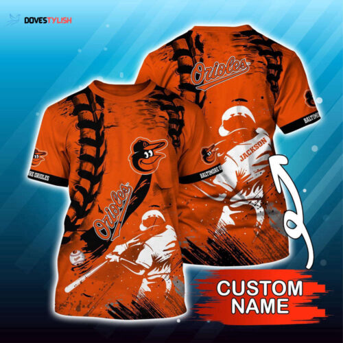 Customized MLB Baltimore Orioles 3D T-Shirt Sunset Slam Chic For Sports Enthusiasts