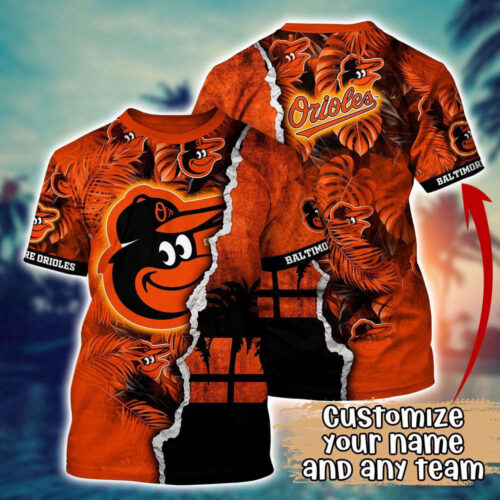 Customized MLB Baltimore Orioles 3D T-Shirt Tropic MLB Style For Sports Enthusiasts