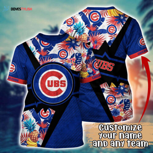 Customized MLB Chicago Cubs 3D T-Shirt Aloha Vibes For Sports Enthusiasts