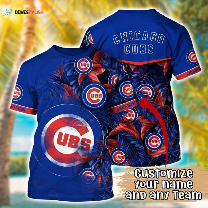 Customized MLB Chicago Cubs 3D T-Shirt Summer Symphony For Sports Enthusiasts