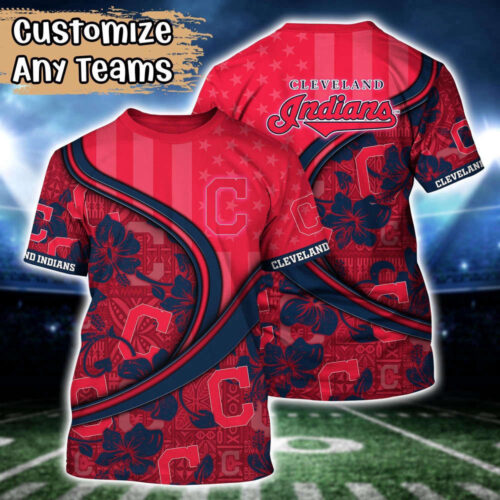 Customized MLB Cleveland Indians 3D T-Shirt Aloha Grand Slam For Sports Enthusiasts