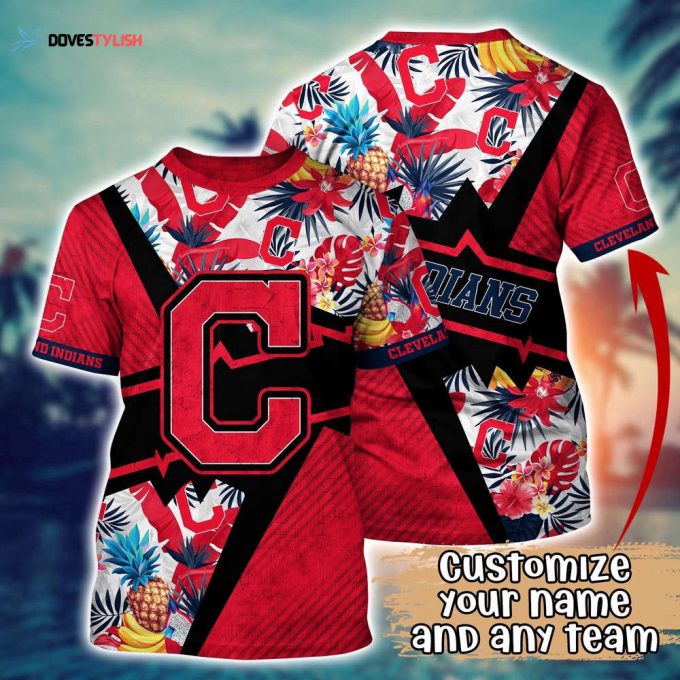 Customized MLB Cleveland Indians 3D T-Shirt Aloha Vibes For Sports Enthusiasts