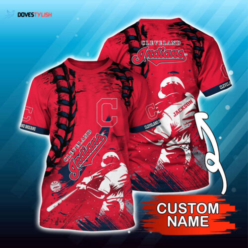 Customized MLB Cleveland Indians 3D T-Shirt Sunset Slam Chic For Sports Enthusiasts