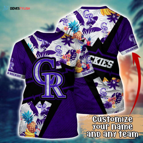 Customized MLB Colorado Rockies 3D T-Shirt Aloha Vibes For Sports Enthusiasts