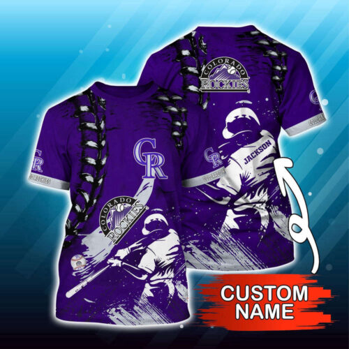 Customized MLB Colorado Rockies 3D T-Shirt Sunset Slam Chic For Sports Enthusiasts