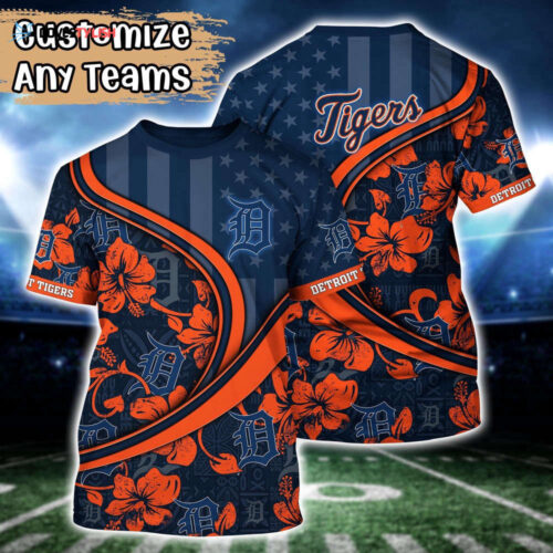 Customized MLB Detroit Tigers 3D T-Shirt Tropic MLB Style For Sports Enthusiasts