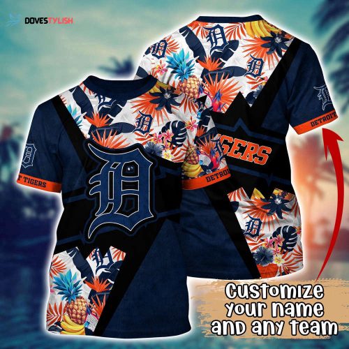 Customized MLB Detroit Tigers 3D T-Shirt Sunset Slam Chic For Sports Enthusiasts