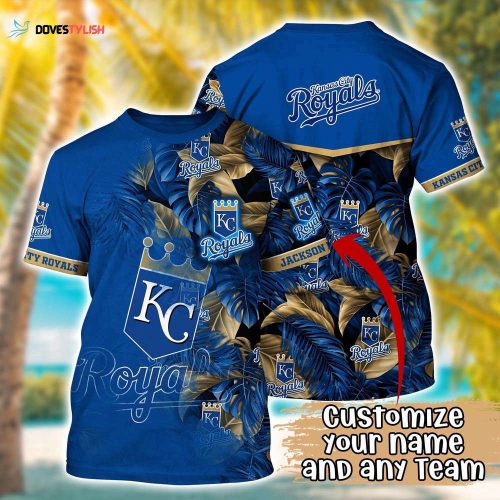 Customized MLB Kansas City Royals 3D T-Shirt Aloha Vibes For Sports Enthusiasts