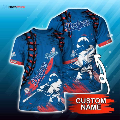 Customized MLB Los Angeles Dodgers 3D T-Shirt Sunset Slam Chic For Sports Enthusiasts