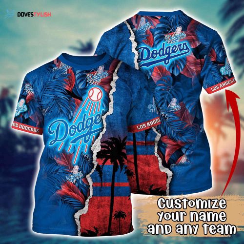 Customized MLB Los Angeles Dodgers 3D T-Shirt Tropic MLB Style For Sports Enthusiasts