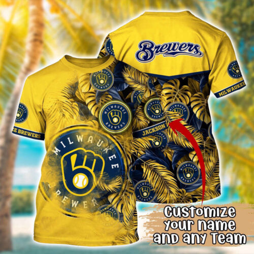 Customized MLB Milwaukee Brewers 3D T-Shirt Summer Symphony For Sports Enthusiasts