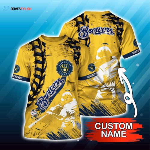 Customized MLB Milwaukee Brewers 3D T-Shirt Sunset Slam Chic For Sports Enthusiasts