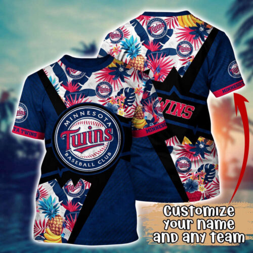 Customized MLB Minnesota Twins 3D T-Shirt Aloha Vibes For Sports Enthusiasts