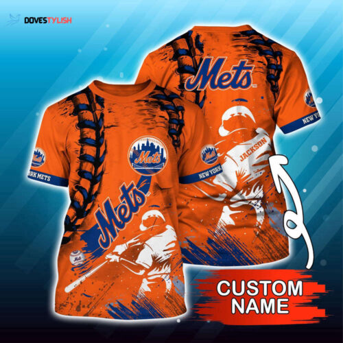 Customized MLB New York Mets 3D T-Shirt Sunset Slam Chic For Sports Enthusiasts