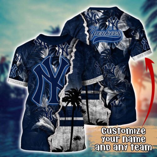 Customized MLB New York Yankees 3D T-Shirt Tropic MLB Style For Sports Enthusiasts