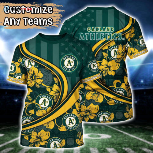 Customized MLB Oakland Athletics 3D T-Shirt Tropic MLB Style For Sports Enthusiasts