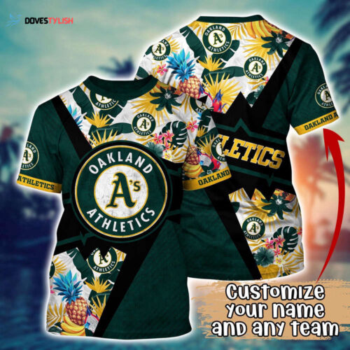 Customized MLB Oakland Athletics 3D T-Shirt Summer Symphony For Sports Enthusiasts