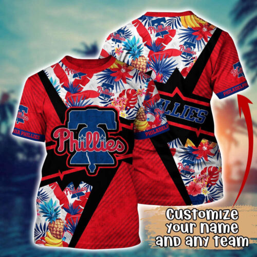 Customized MLB Philadelphia Phillies 3D T-Shirt Aloha Vibes For Sports Enthusiasts