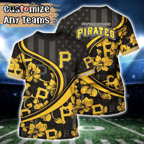 Customized MLB Pittsburgh Pirates 3D T-Shirt Sunset Slam Chic For Sports Enthusiasts