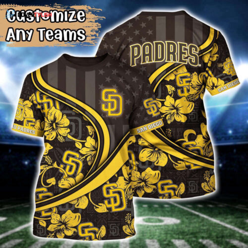 Customized MLB San Diego Padres 3D T-Shirt Aloha Vibes For Sports Enthusiasts
