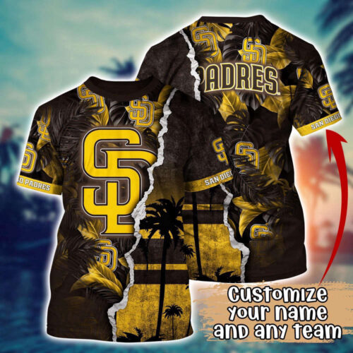 Customized MLB San Diego Padres 3D T-Shirt Tropic MLB Style For Sports Enthusiasts