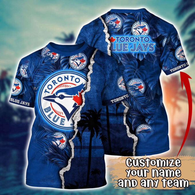 Customized MLB Toronto Blue Jays 3D T-Shirt Tropic MLB Style For Sports Enthusiasts