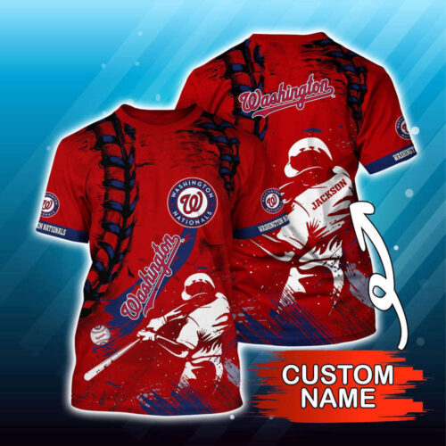 Customized MLB Washington Nationals 3D T-Shirt Sunset Slam Chic For Sports Enthusiasts